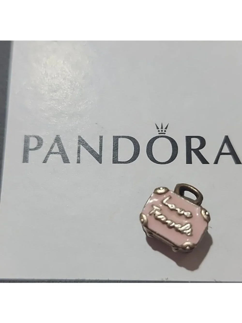 Pandora Sterling Silver Travel Suitcase Bag Charm with Pink Enamel - 798063EN124